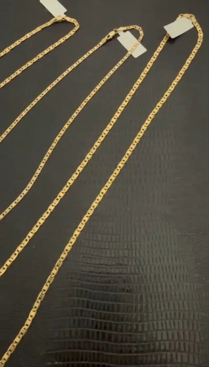 Corrente Italiana Piastrine Diamantada em Ouro 18k (NOVA)  Peso Aproximado 11.5 Gramas    - Foto 3