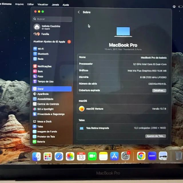 MacBook Pro Touchbar 2017- Tela Retina - 13 polegadas - Cinza Espacial - Foto 2