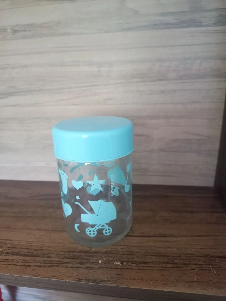 Pote de Vidro Decorado comTampa Tema Bebê  - Foto 2