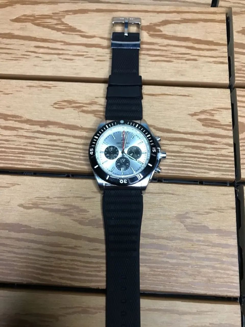 relógio breitling chronometre preto - Foto 4