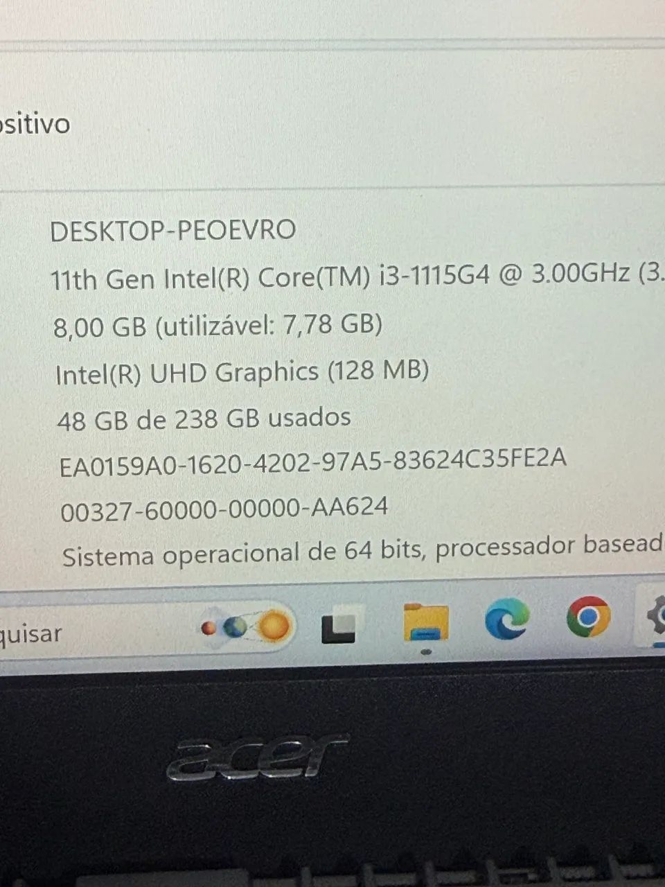 Vendo notebook Acer core i3 11a geração  - Foto 4