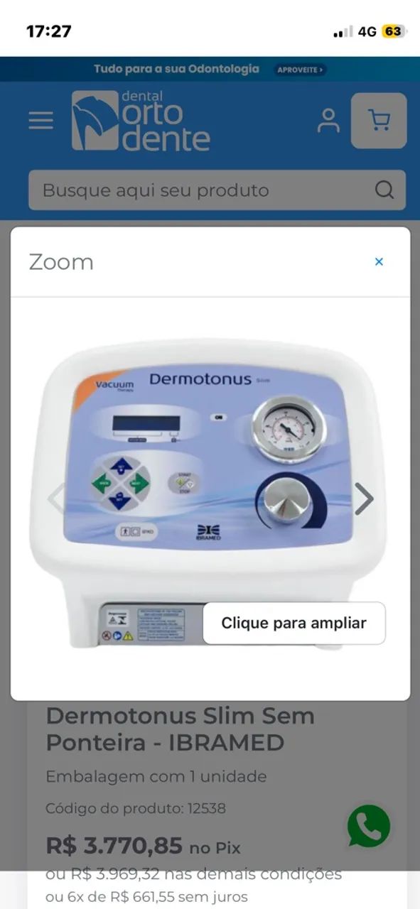 Aparelho de edermoterapia  
