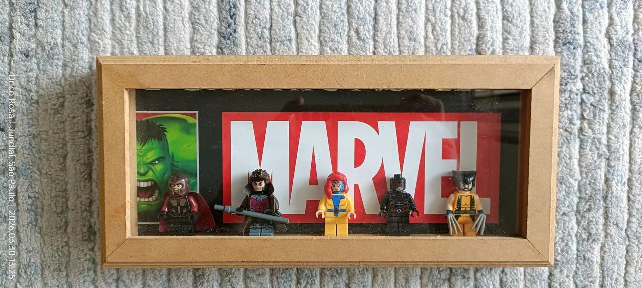 Quadro de 05 Minifigues Lego Marvel X Men 