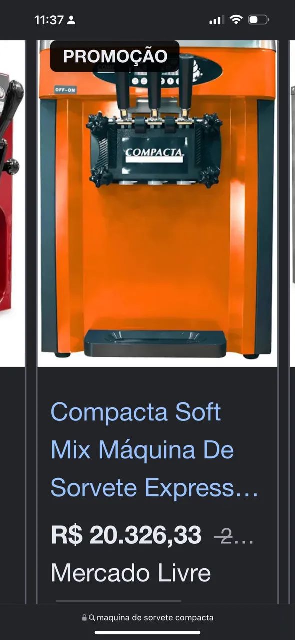Máquina de sorvete seminova  - Foto 3
