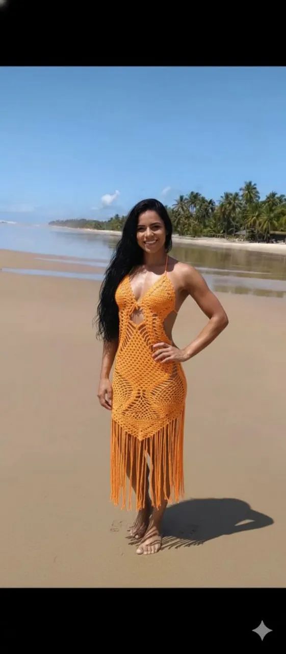 Saída de praia crochê  - Foto 2