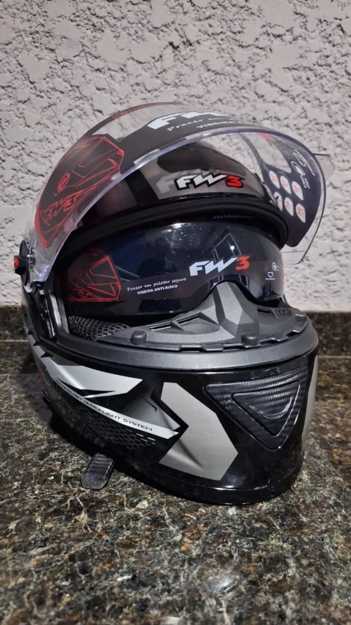 Capacete FW3 GTX FOX 59/60 Grafite + Óculos Solar - Foto 2
