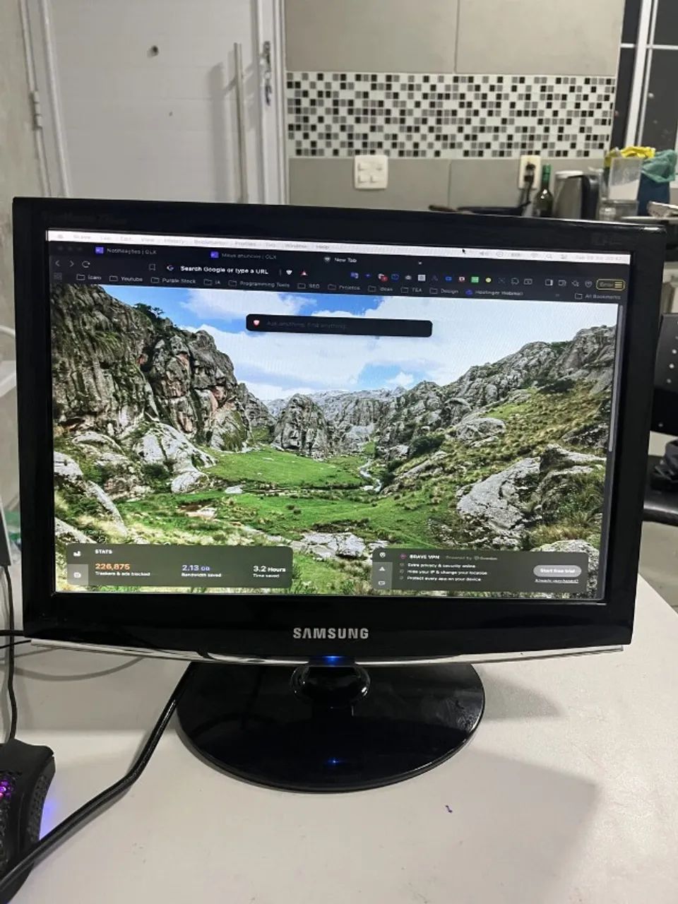 Monitor Samsung 733NW 17" (com base)