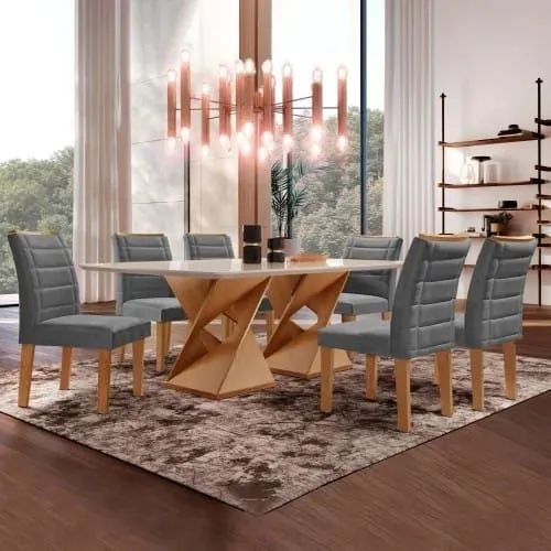Mesa de jantar com 8 cadeiras 