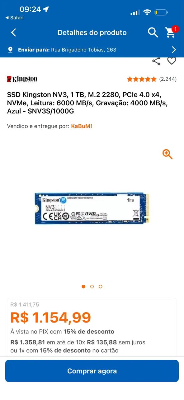 SSD NVME Kingston 1TB - Foto 3