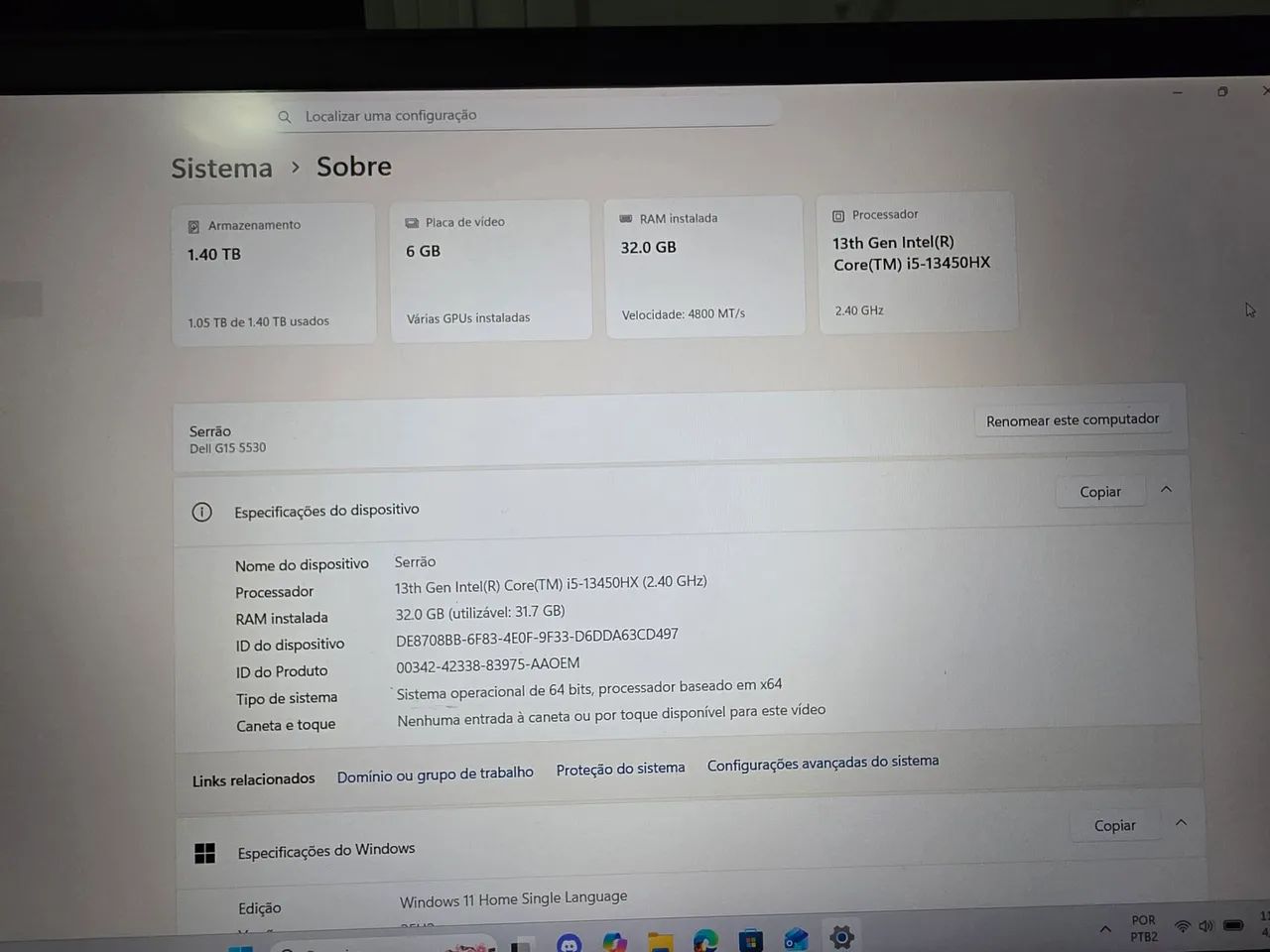 Notebook Dell G15 5530 - RTX 4050 32GB RAM - Foto 3