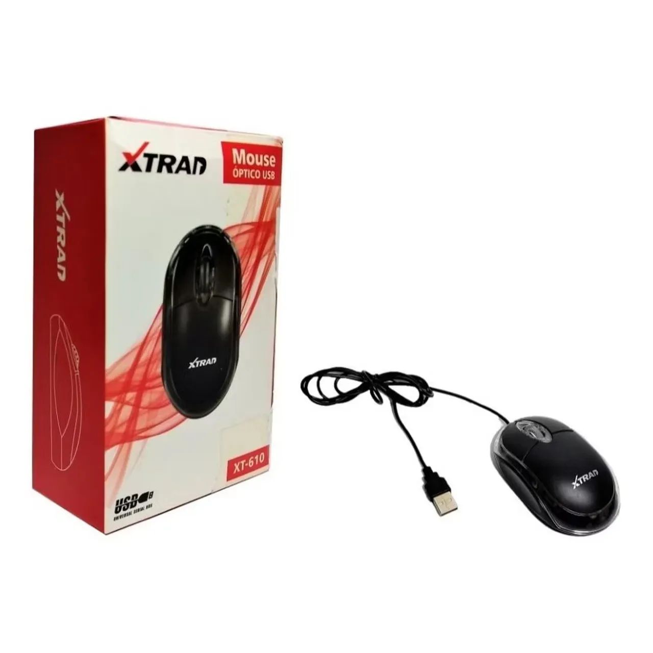 Mouse óptico com fio USB (Novo)