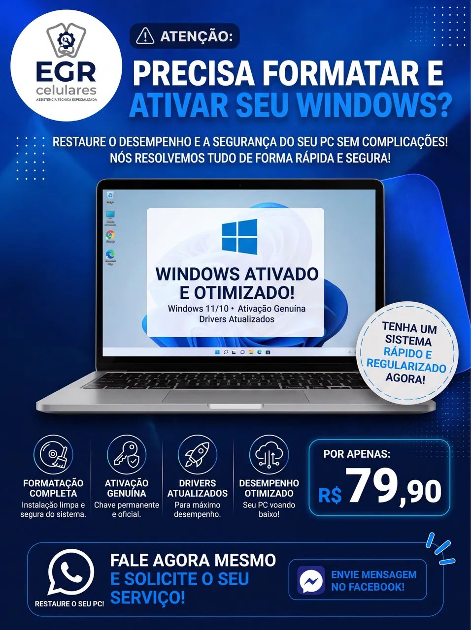FORMATAÇÃO E ATIVAÇÃO WINDOWS 