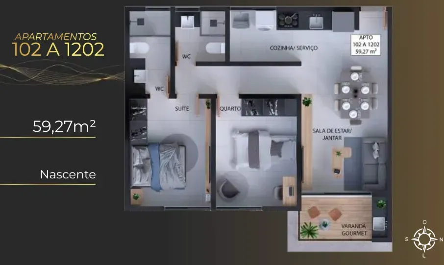 PLANTA 59m²