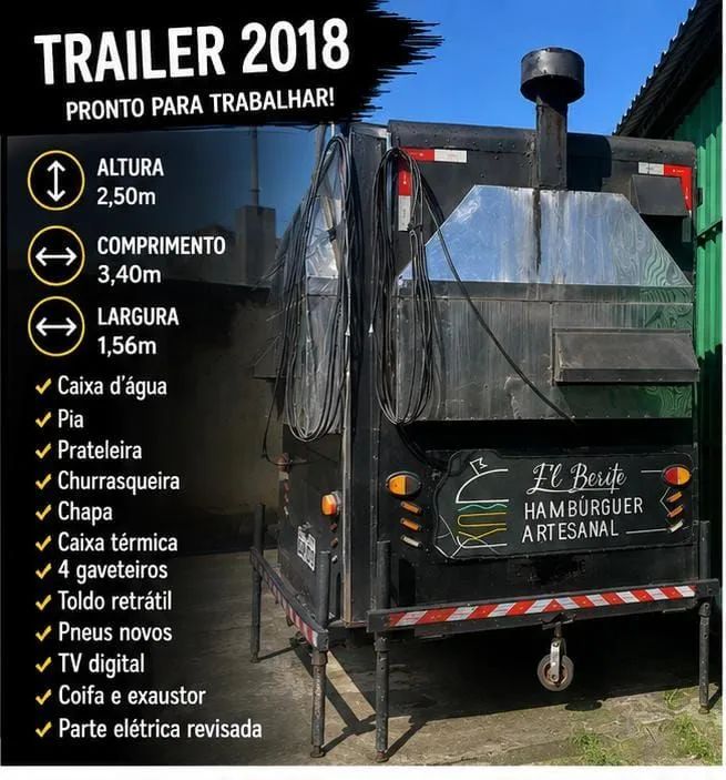 ? FOOD TRAILER COMPLETO - PRONTO PARA TRABALHAR ? - Foto 2