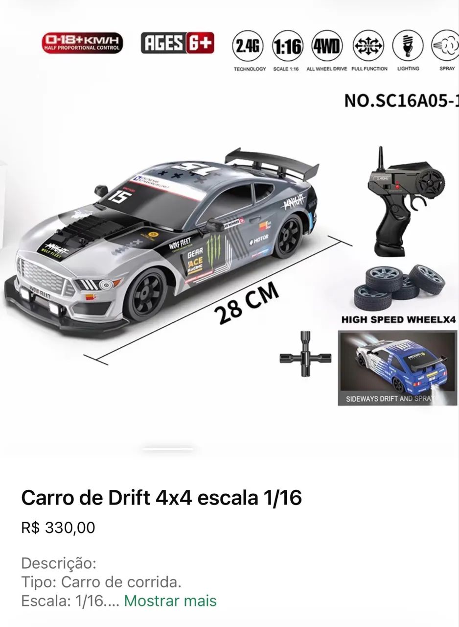 Carro 4x4 com controle remoto Drift  - Foto 3