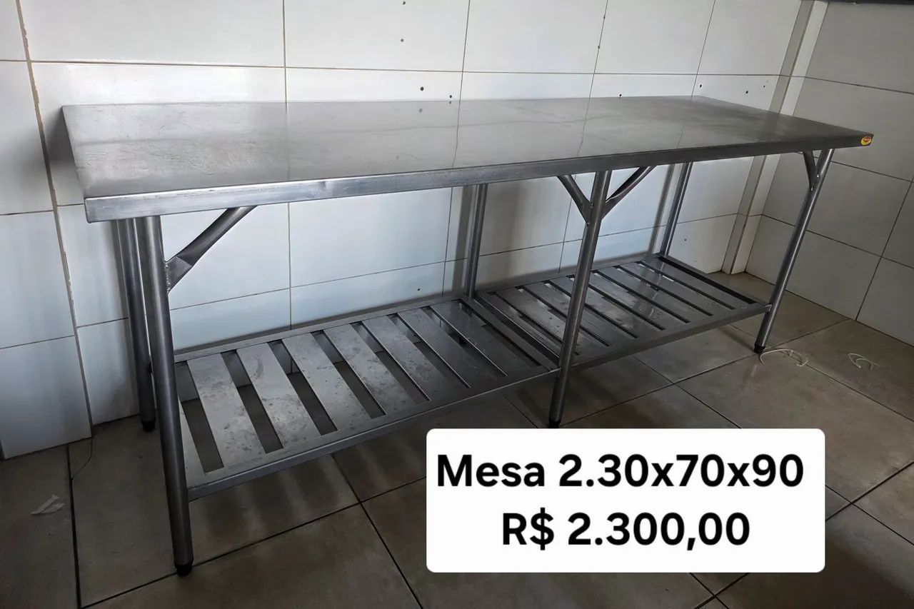 Mesa inox 2.30x70x90