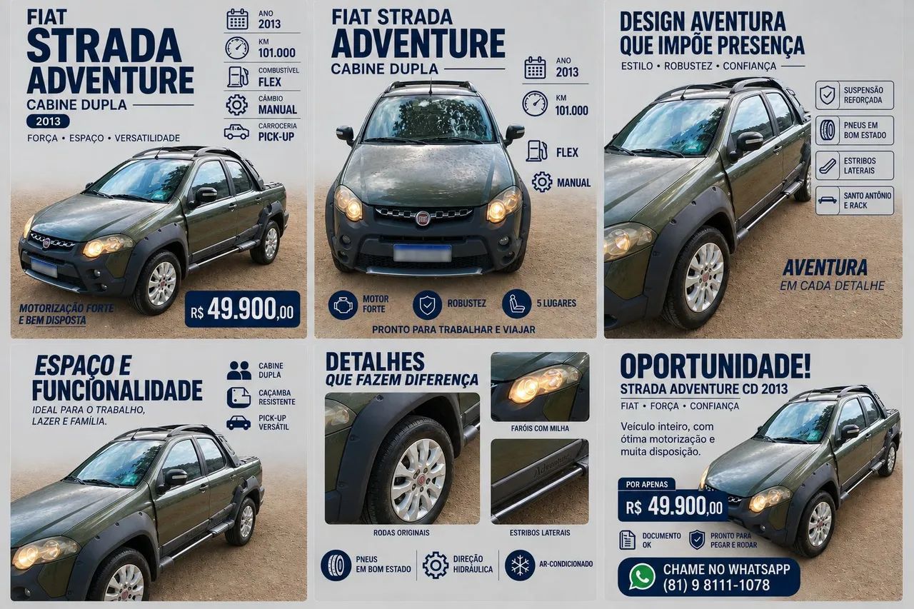 Fiat Strada Adventure1.8/ 1.8 Locker Flex CD 2013 - Foto 2