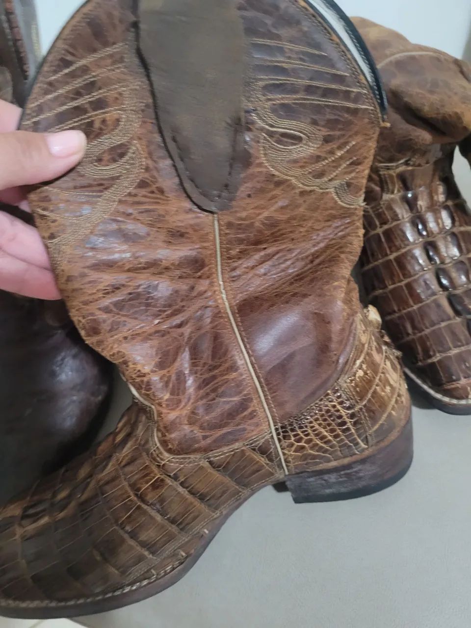 Bota cowboy couro de jacaré  - Foto 3