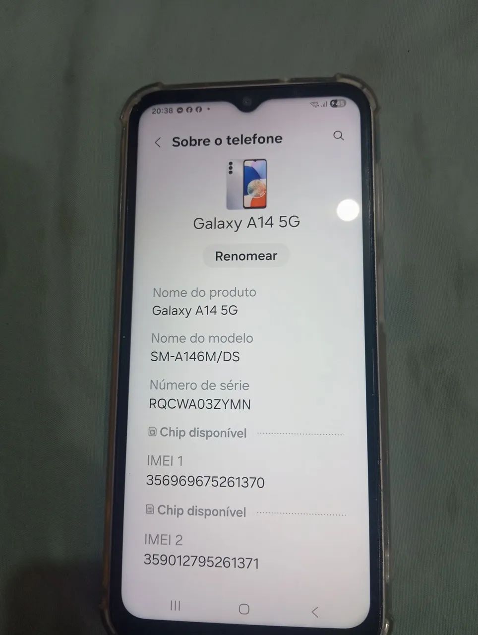 Smartphone Samsung Galaxy a14 5g 128gb 4 de ram usado com capa e película m - Foto 2