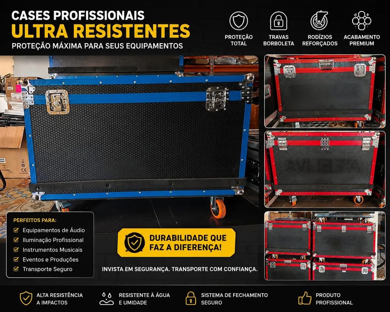Cases profissionais ultra resistente 