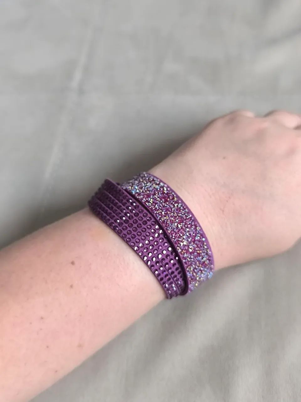Pulseira Swarovski Incentive Roxa Original - Nova - 36 cm