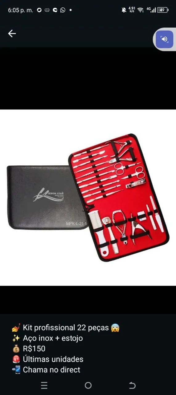 Kit manicura aço