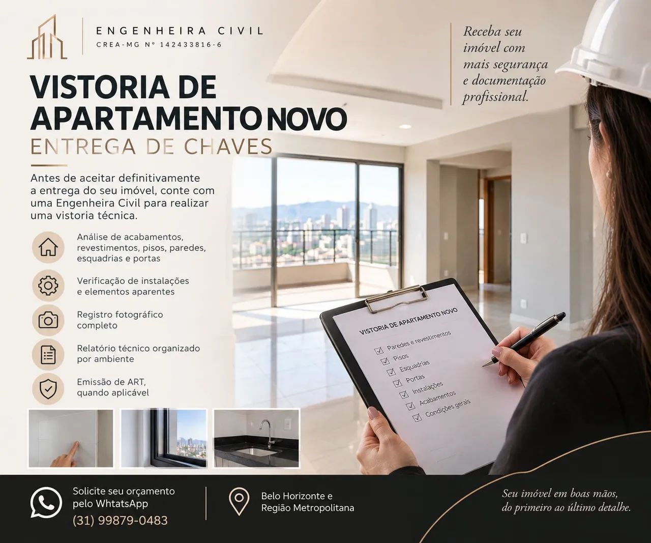 Vistoria de imóvel novo - Entrega de chaves