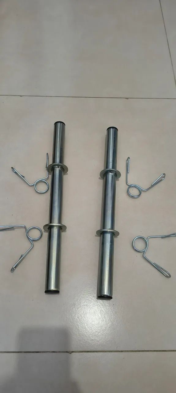 Par de halteres/barras ocas 40cm com presilhas - Foto 3