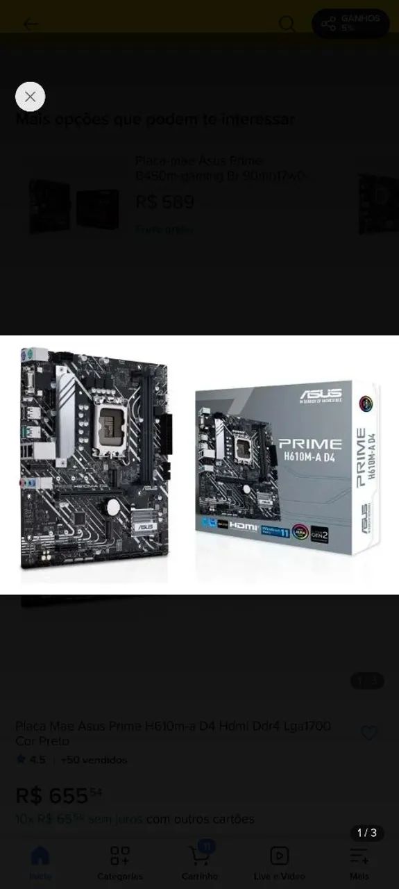 Placa mãe Asus H610M-A D4