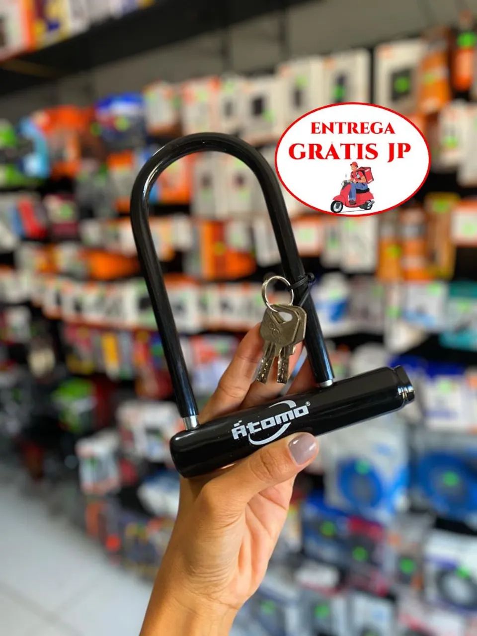 CADEADO COM TRAVA U-LOCK PARA BIK E MOTO 