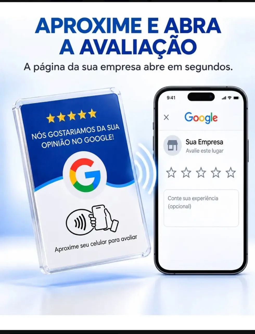 Cartão de avaliação google NFC  - Foto 3