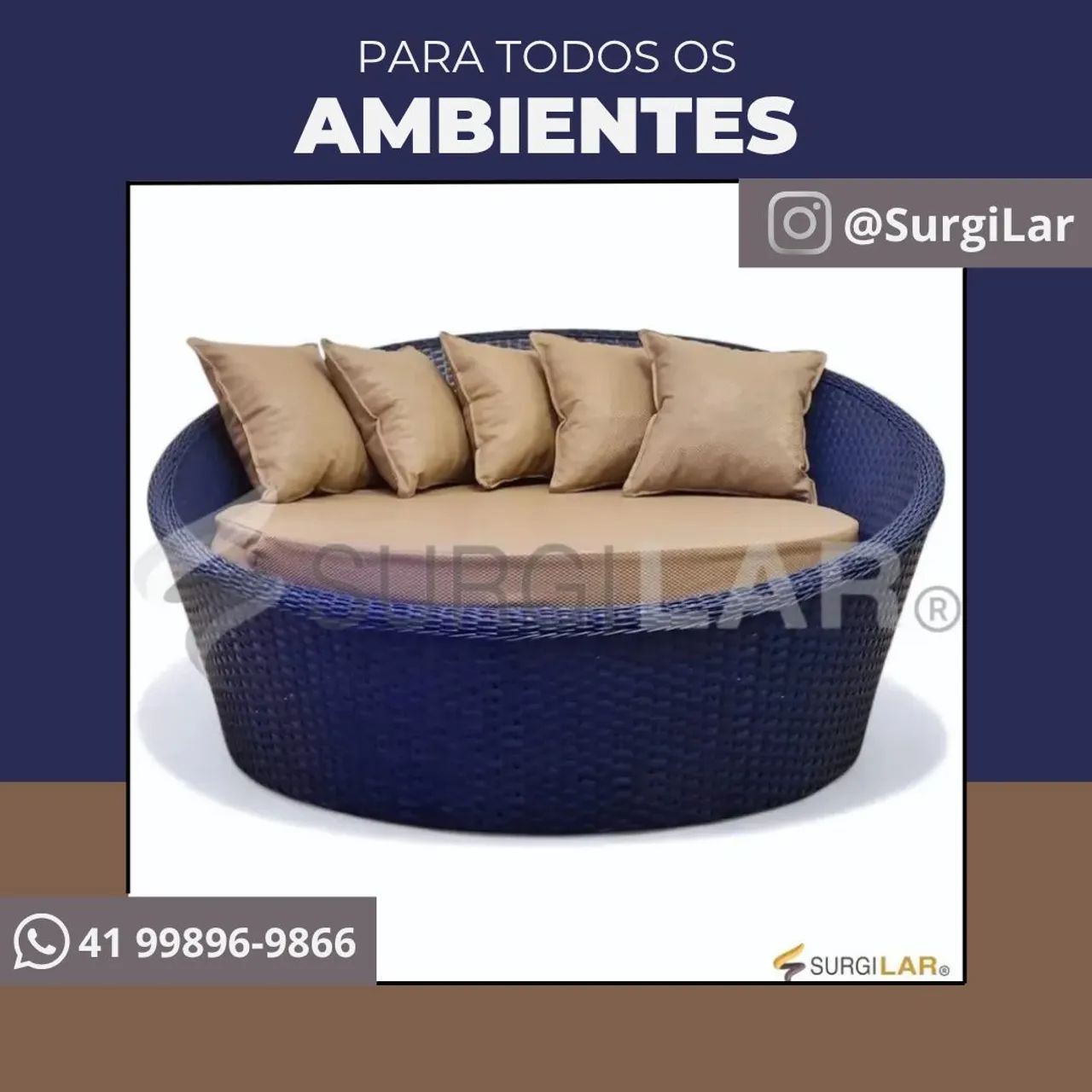 Chaise Búzios - Fibra Sintética Azul