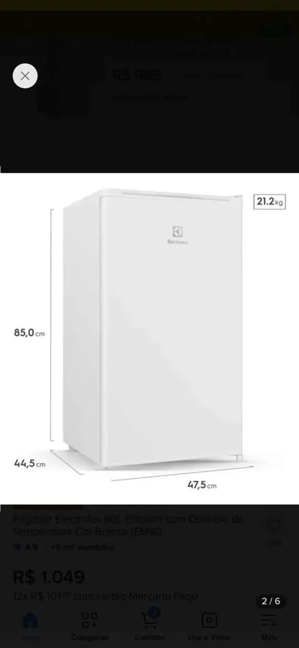 Frigobar Electrolux NOVO 90L COM NF - Foto 3