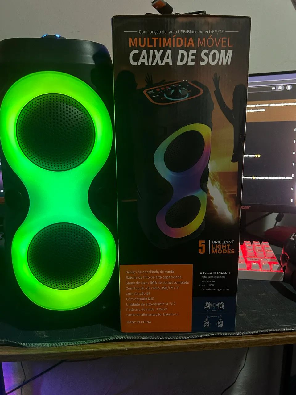 CAIXA DE SOM ALTOMEX AL-3828 50W - BLUETOOTH + ENTRADA PARA MICROFONE - Foto 2