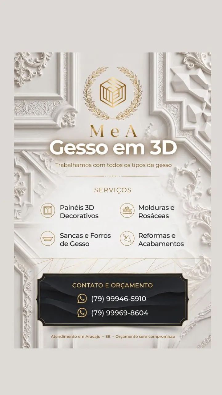 Trabalhamos com todos os tipos de gesso 