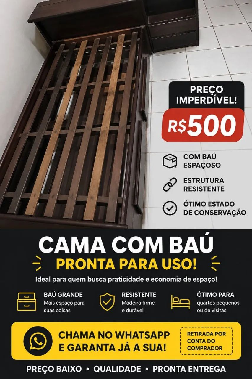 Cama com baú 