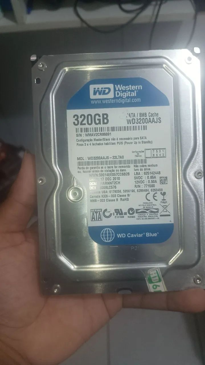 HD 320 gigas (novo mas com defeito)