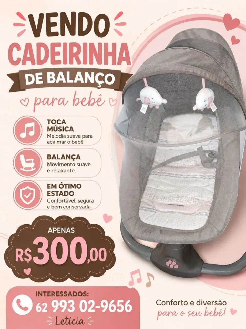 Cadeirinha de balanço para bebê 