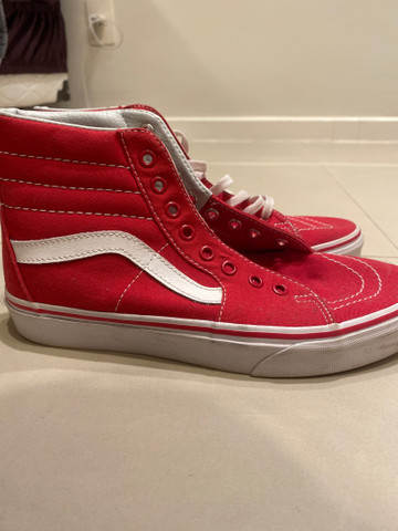 vans cano alto vermelho