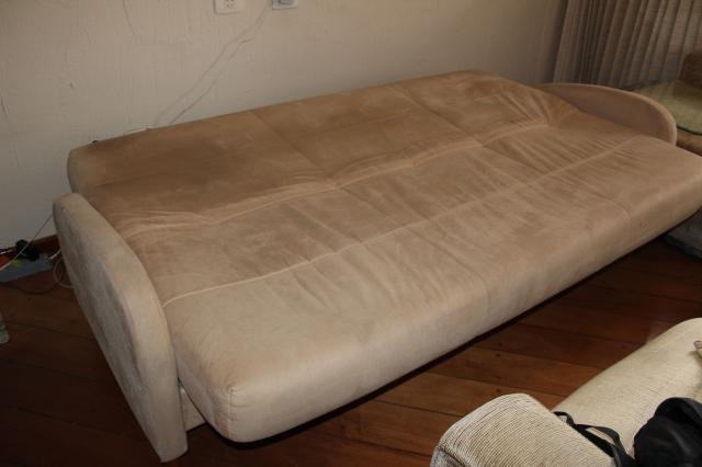 Sofá Cama em Tecido Bege 83cm x 206cm x 73cm - Foto 11
