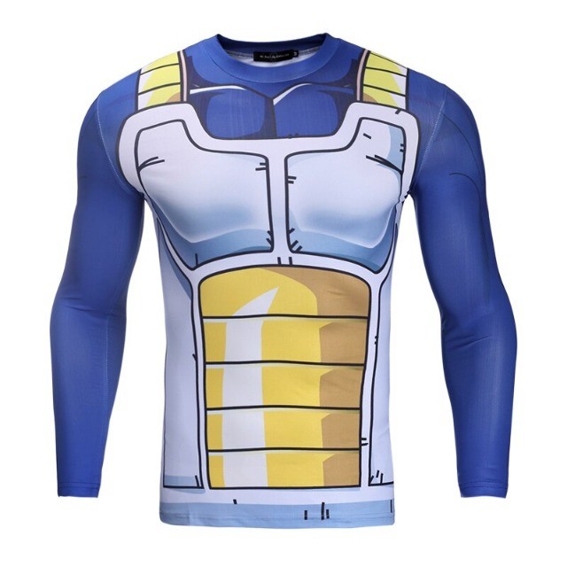 Camisa de Compressão Vegeta Dragon Ball Z Rashguard Elastano Manga Longa - Foto 2