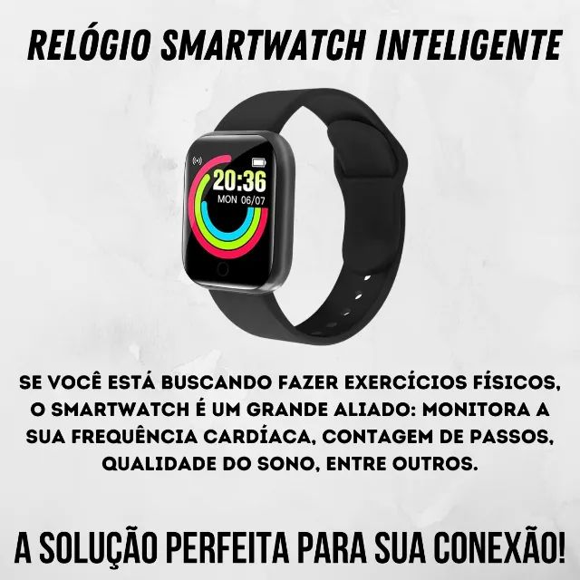 Relogio inteligente Smart watch D20 Cor:Preto (PRETO)