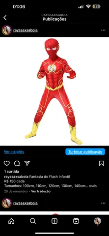 Fantasia do flash infantil  +24 anúncios na OLX Brasil