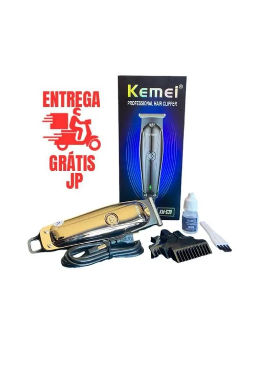 MÁQUINA DE BARBEAR E ACABAMENTO PROFISSIONAL KEMEI KM-638