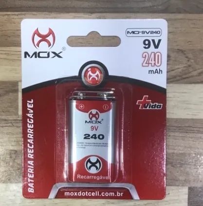 Bateria 9V Recarregavel 240Mah Mox MO-9V240 - Foto 2