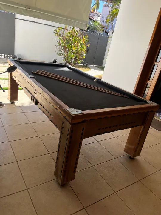 Sinuca madeira e tacos  - Foto 2