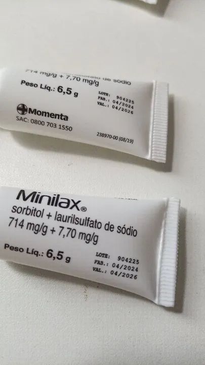 Minilax (sorbitol + laurilsulfato de sódio 714 mg/g + 7,7 mg/g) - Foto 4