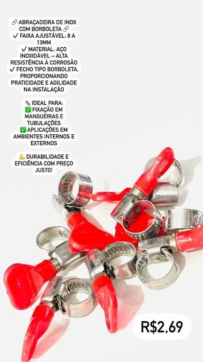 Abraçadeira Inox Borboleta