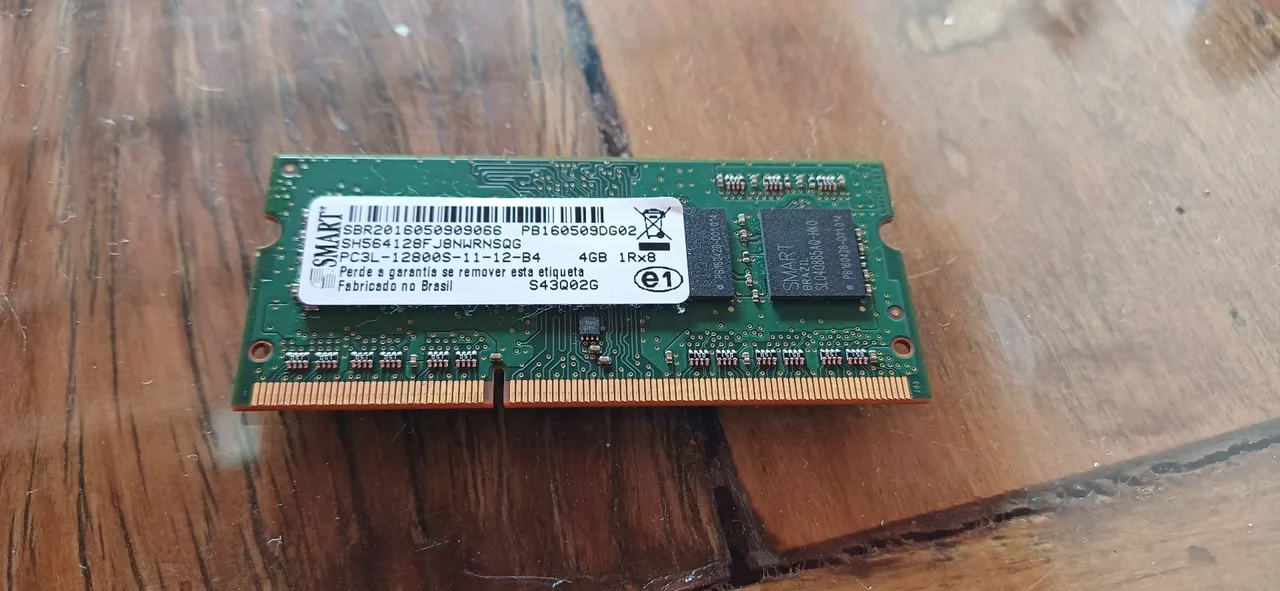 Memória RAM 4GB DDR3 PC3L-12800mhz - funcionando