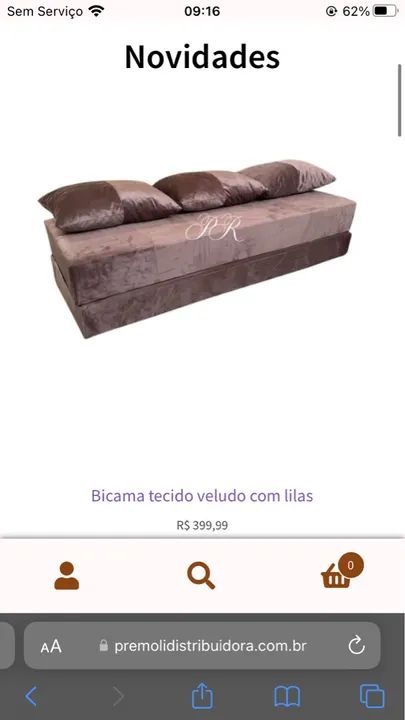 Bicama de Veludo Azul - Sofá Cama Confortável - Foto 3